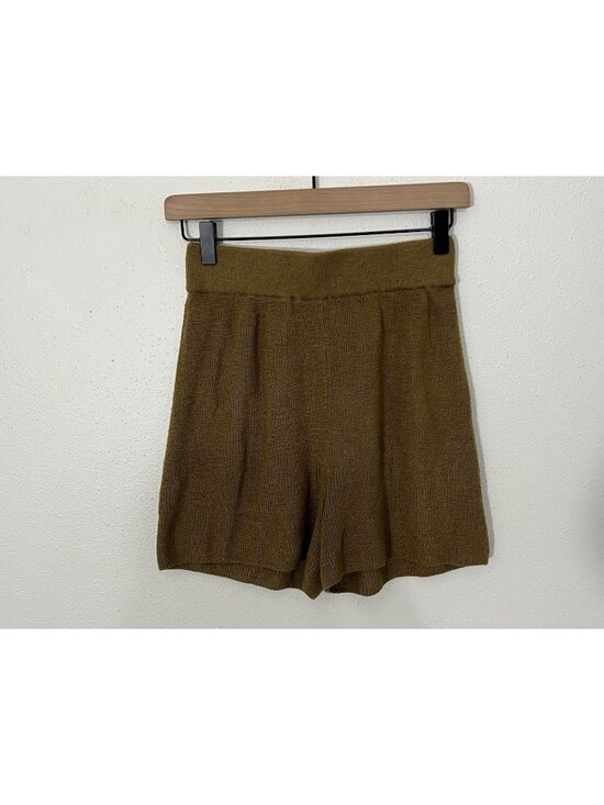 Free People Pants - Free People Beach Brown Mustard Yellow Knit Shorts Size Small Pull On